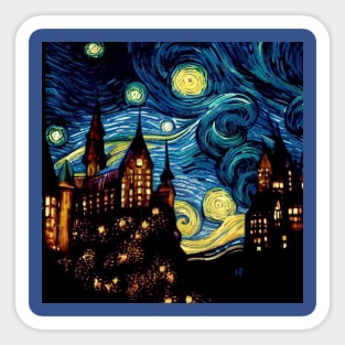 Starry Night Wizarding School Van Gogh Sticker